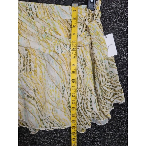 Japna Women's Chiffon Skirt Medium Yellow Polyester Wrap & Tie Skirt NWT - Picture 4 of 7